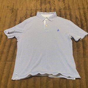 Brooks Brothers Navy and White Striped Polo